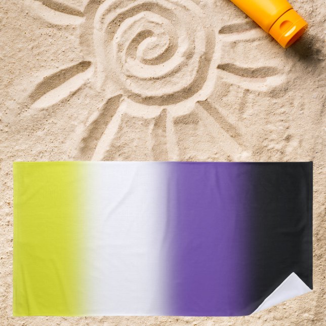 Gradient Nonbinary Pride Flag – Nonbinary Flag Beach Towel (Creator Uploaded)