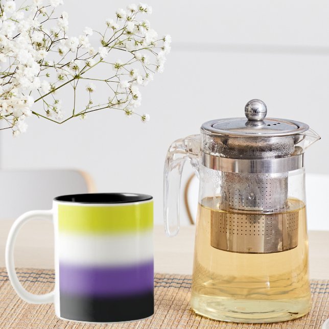 Gradient Nonbinary Pride Flag – Nonbinary Flag Two-Tone Coffee Mug (Creator Uploaded)