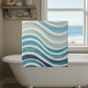 Gradient Ocean Waves Coastal Pattern ID1197 Ceramic Tile