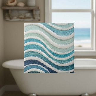 Gradient Ocean Waves Coastal Pattern ID1197 Ceramic Tile