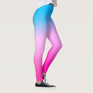 Gradient ombre coral blush beige blue soft blurred leggings