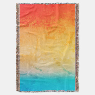 Gradient ombre coral blush beige blue soft blurred throw blanket
