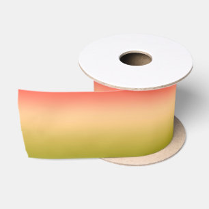 Gradient ombre coral blush beige lime soft blurred satin ribbon