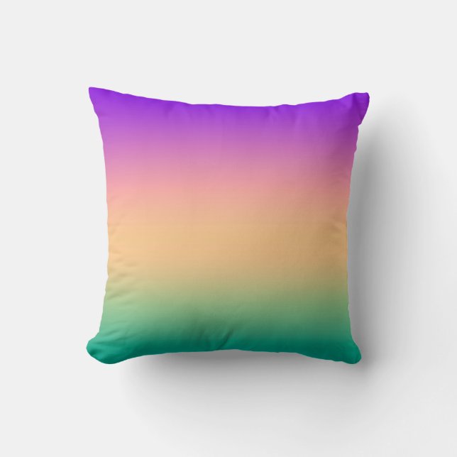 Gradient ombre green yellow pink purple soft blurr cushion (Front)