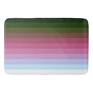 Gradient ombre stripe lined soft blurred multicolo bath mat