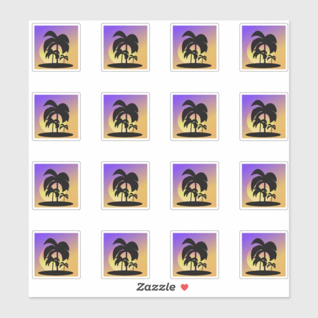 Gradient Palm Trees Sunset Vacation Set (Sheet)