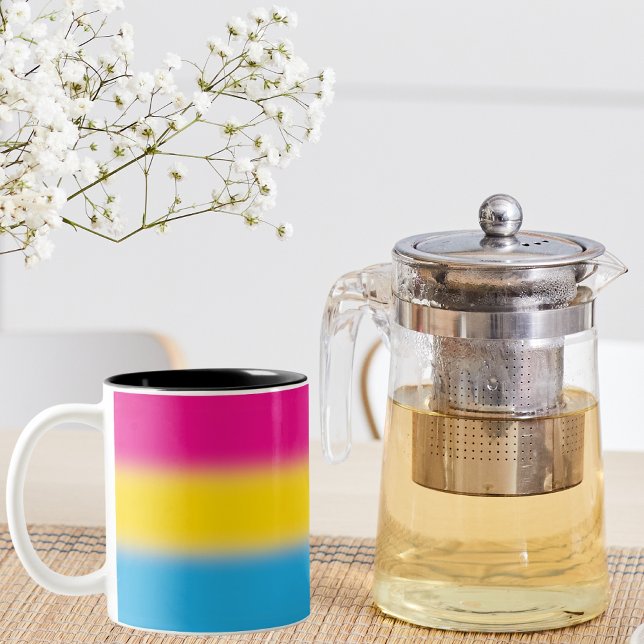 Gradient Pansexual Pride Flag – Colourful Pan Flag Two-Tone Coffee Mug (Creator Uploaded)