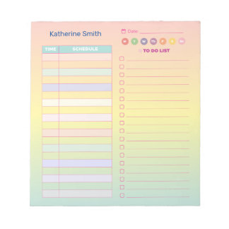 Gradient Pastel Cute Daily Schedule Notepad 