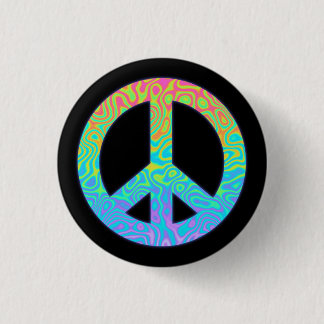 Gradient Peace Symbol 3 Cm Round Badge