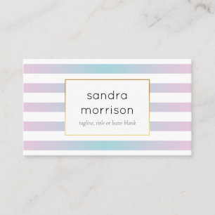 gradient pink and teal stripes business card