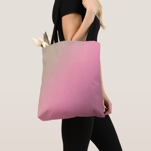 Gradient pink beige soft blur colours blush tote bag (Close Up)
