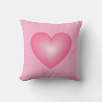 Gradient Pink Heart Design – Cute Love Symbol Cushion