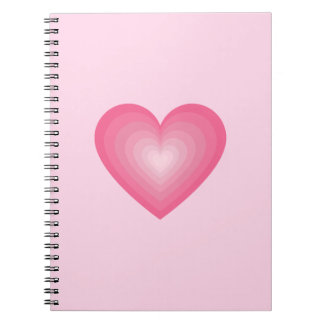 Gradient Pink Heart Design – Cute Love Symbol Notebook