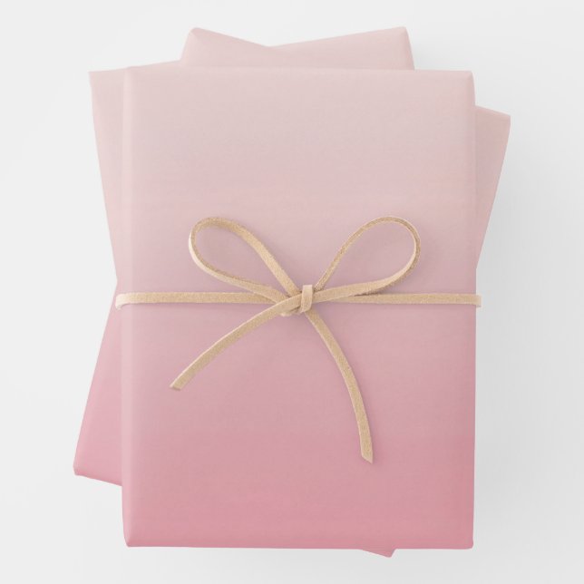 Gradient Pink Minimalist  Wrapping Paper Sheet (In situ)