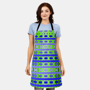 Gradient Plaid blue  Apron