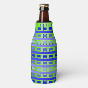 Gradient Plaid blue Bottle Cooler