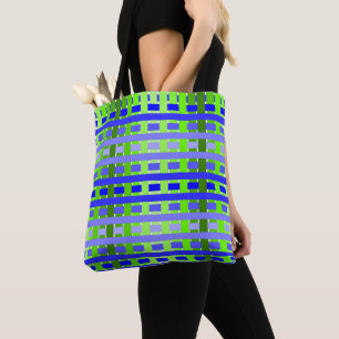Gradient Plaid blue Tote Bag