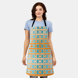 Gradient Plaid Orange  Apron