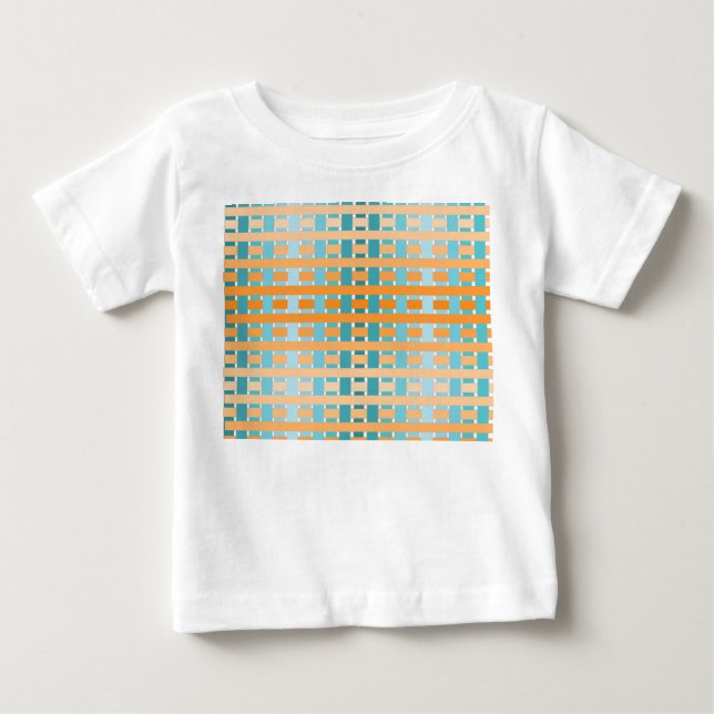 Gradient Plaid Orange Baby T-Shirt (Front)