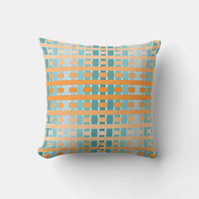 Gradient Plaid Orange Cushion (Front)