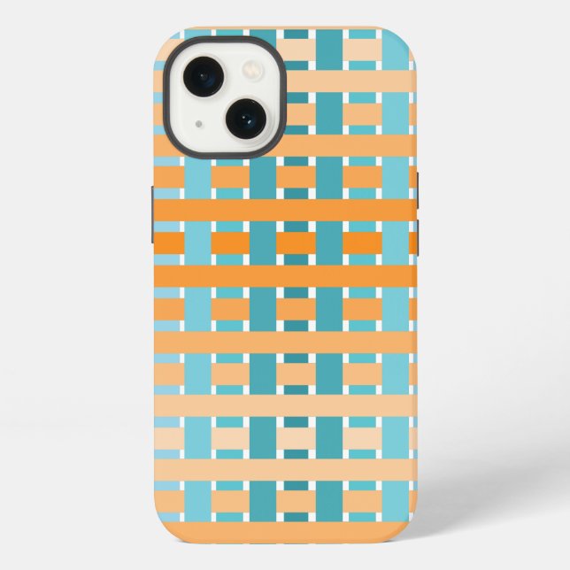 Gradient Plaid Orange iPhone Case (Back)