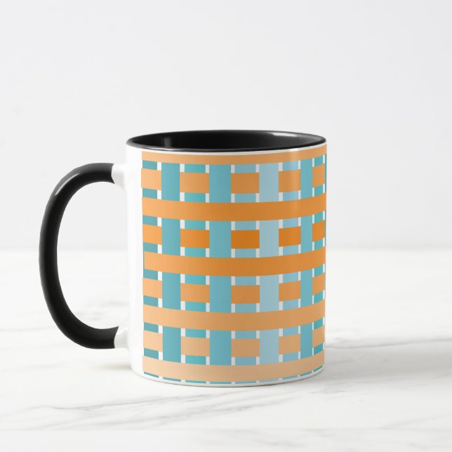 Gradient Plaid Orange Mug (Left)