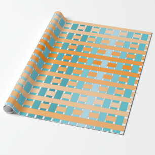 Gradient Plaid Orange Wrapping Paper