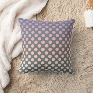 Gradient Polka Dot Purple on Grey Cushion