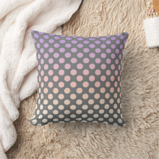 Gradient Polka Dot Purple on Grey Cushion