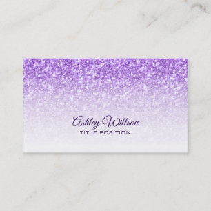 Gradient Purple Glitter Business Card
