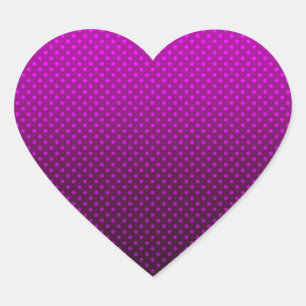 Gradient purple grey polka dots print abstract fe heart sticker