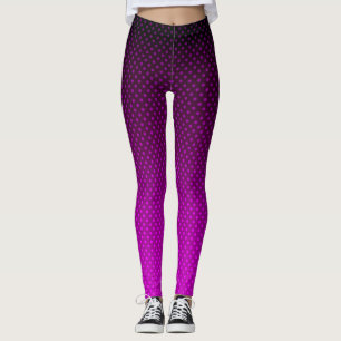 Gradient purple  grey polka dots print abstract fe leggings