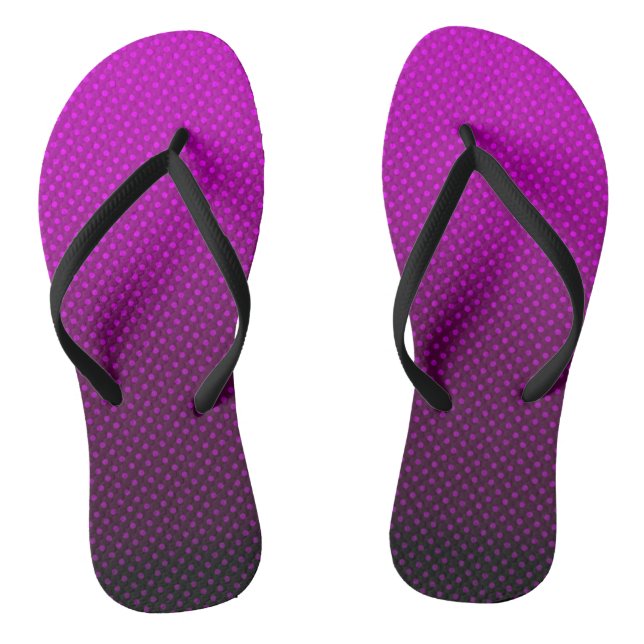 Gradient purple  grey polka dots print abstract fe thongs (Footbed)