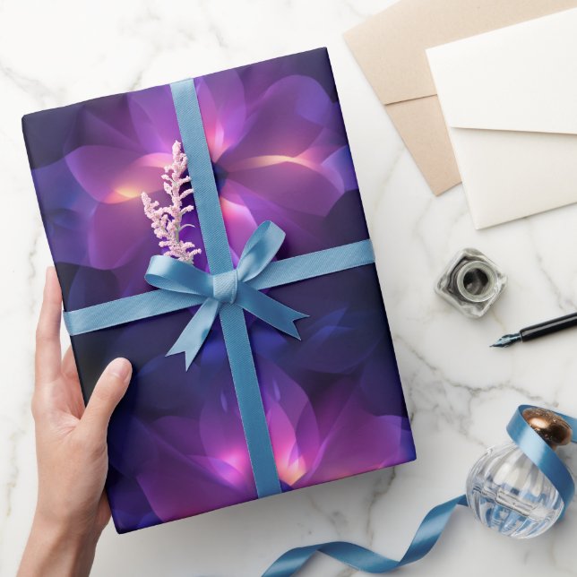 Gradient Purple Pink Fusion Dark Abstract Pattern Wrapping Paper (Gifting)