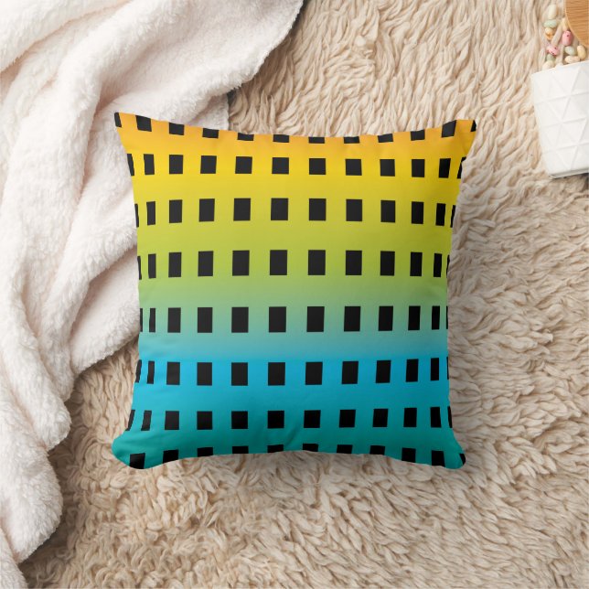 Gradient Rainbow Square Cushion Home Decor (Blanket)