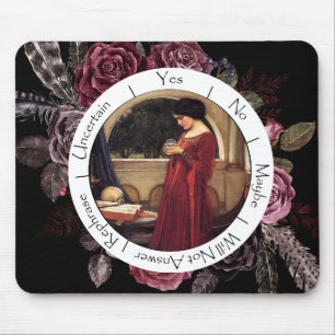 Gradient Red and Black Flowers Pendulum Board Mouse Pad