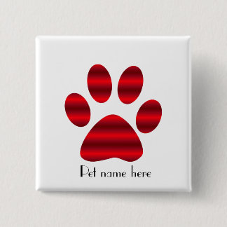 Gradient Red Paw 15 Cm Square Badge