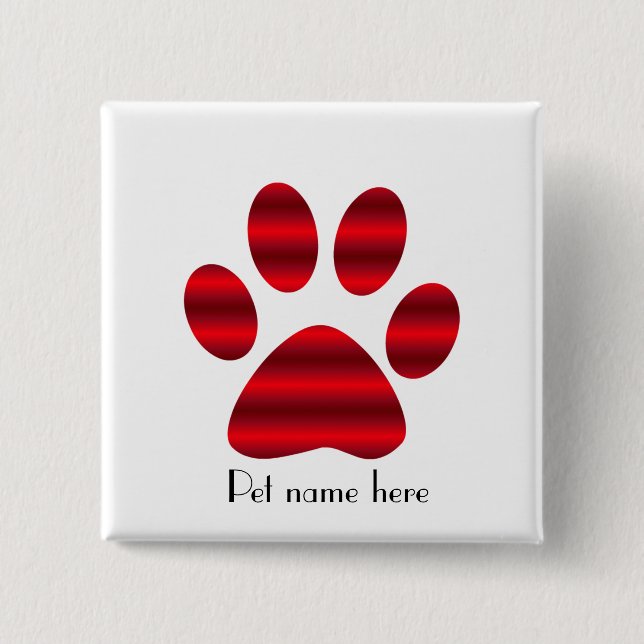 Gradient Red Paw 15 Cm Square Badge (Front)