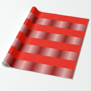 Gradient red  stripes pattern wrapping paper