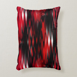 Gradient red to black fund forming abstract zigzag decorative cushion