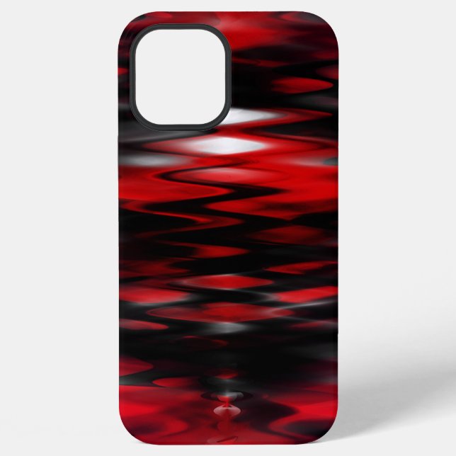 Gradient red to black fund forming abstract zigzag iPhone case (Back)