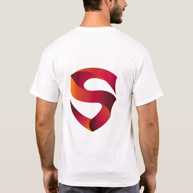 Gradient Ribbon S Logo – Modern Monogram Design T-Shirt (Back)