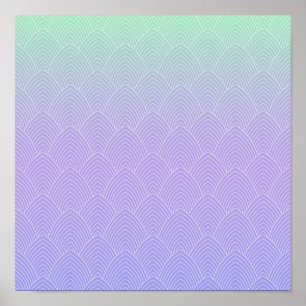 Gradient Scale Pattern - Mermaid Tail Poster
