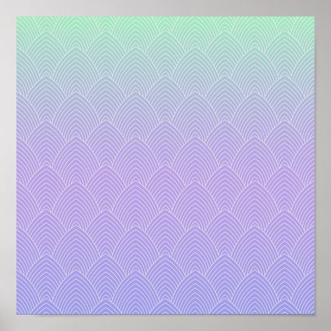 Gradient Scale Pattern - Mermaid Tail Poster (Front)