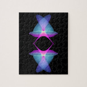 gradient shapes on black  futuristic pattern   jigsaw puzzle