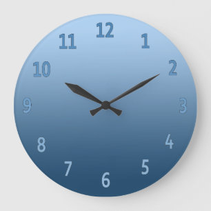 Gradient Simple Colourful Blue Large Clock