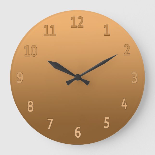 Gradient Simple Colourful Golden Large Clock (Front)