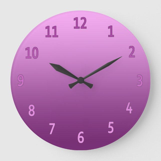 Gradient Simple Colourful Pink Large Clock (Front)