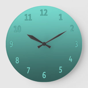 Gradient Simple Colourful Teal Large Clock