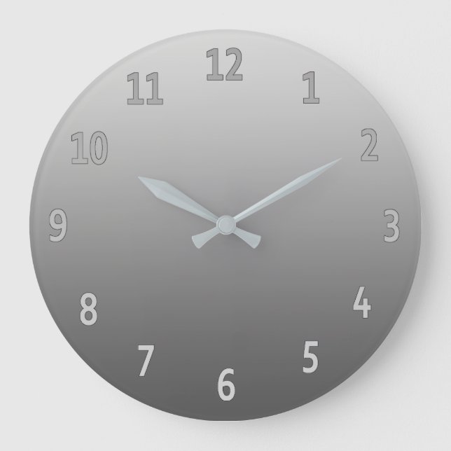 Gradient Simple Grey Large Clock (Front)